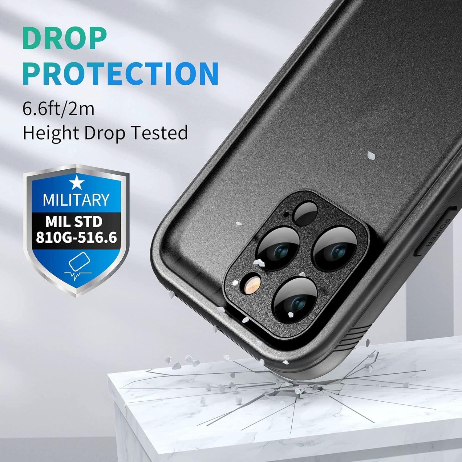 SPORTLINK for iPhone 11 Pro Waterproof Case, Full Body Underwater/Rugged/Heavy Duty Shockproof/Dustproof Case with Built-in Screen Protector for iPhone 11 Pro 5.8 Inch (Black) - Image 4