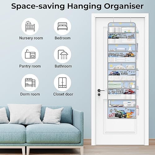 Miniatura 3 de Clastyle Organizador para colgar sobre la puerta del automóvil, organizador de almacenamiento para niños, pañales, juguetes, armario, puerta,