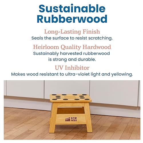 Miniatura 6 de ECR4Kids Taburete plegable con asa, muebles para niños, natural