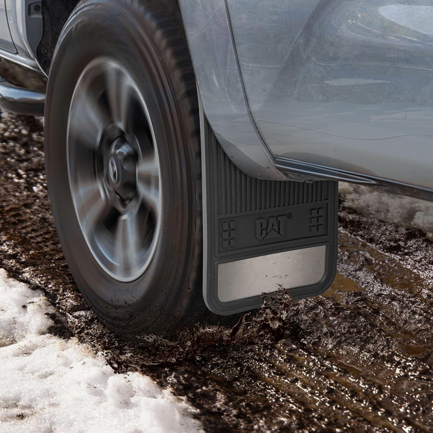 Cat® Mud Flaps for Trucks - Heavy Duty Rubber Truck Accessories & Wheel Liner Mud Flaps for Pickup Trucks - Splash Guards for Front or Back Tires - Some Drilling Required for Included Screws