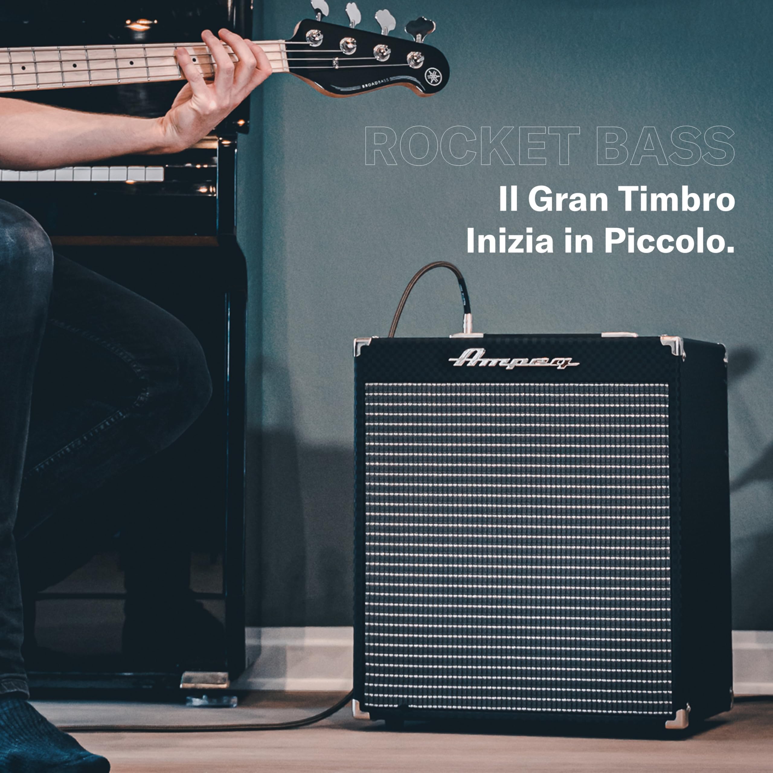 AMPEG RB-110 Combo per Basso – Amplificatore da Studio 50W con Storico Preamp AMPEG, Overdrive SGT, EQ a 3 Bande, Ingresso AUX, Uscita Cuffie, Line Out XLR e Speaker 1x10" – Nero