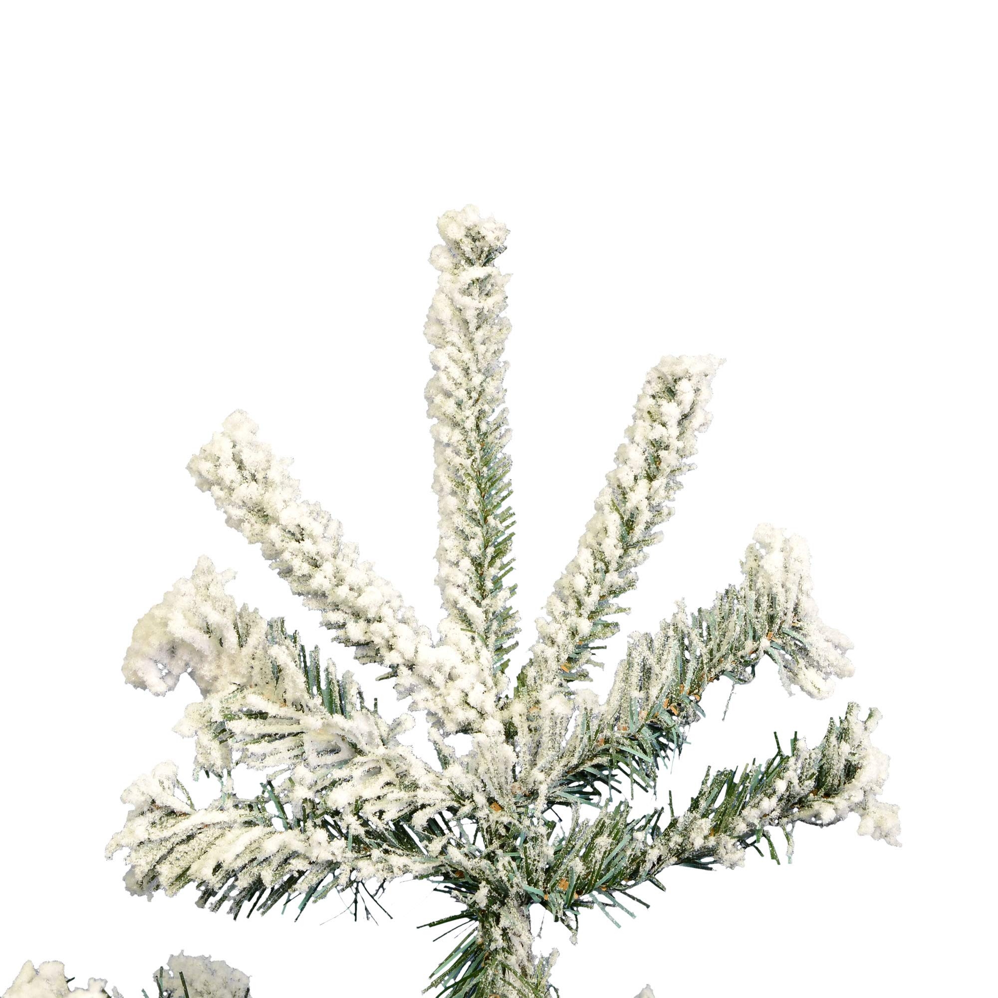 Vickerman 4.5' Flocked Sierra Fir Slim Artificial Christmas Tree, Unlit - Snow Covered Faux Tree - Seasonal Indoor Home Decor - Festive Holiday Tree - Christmas Decor