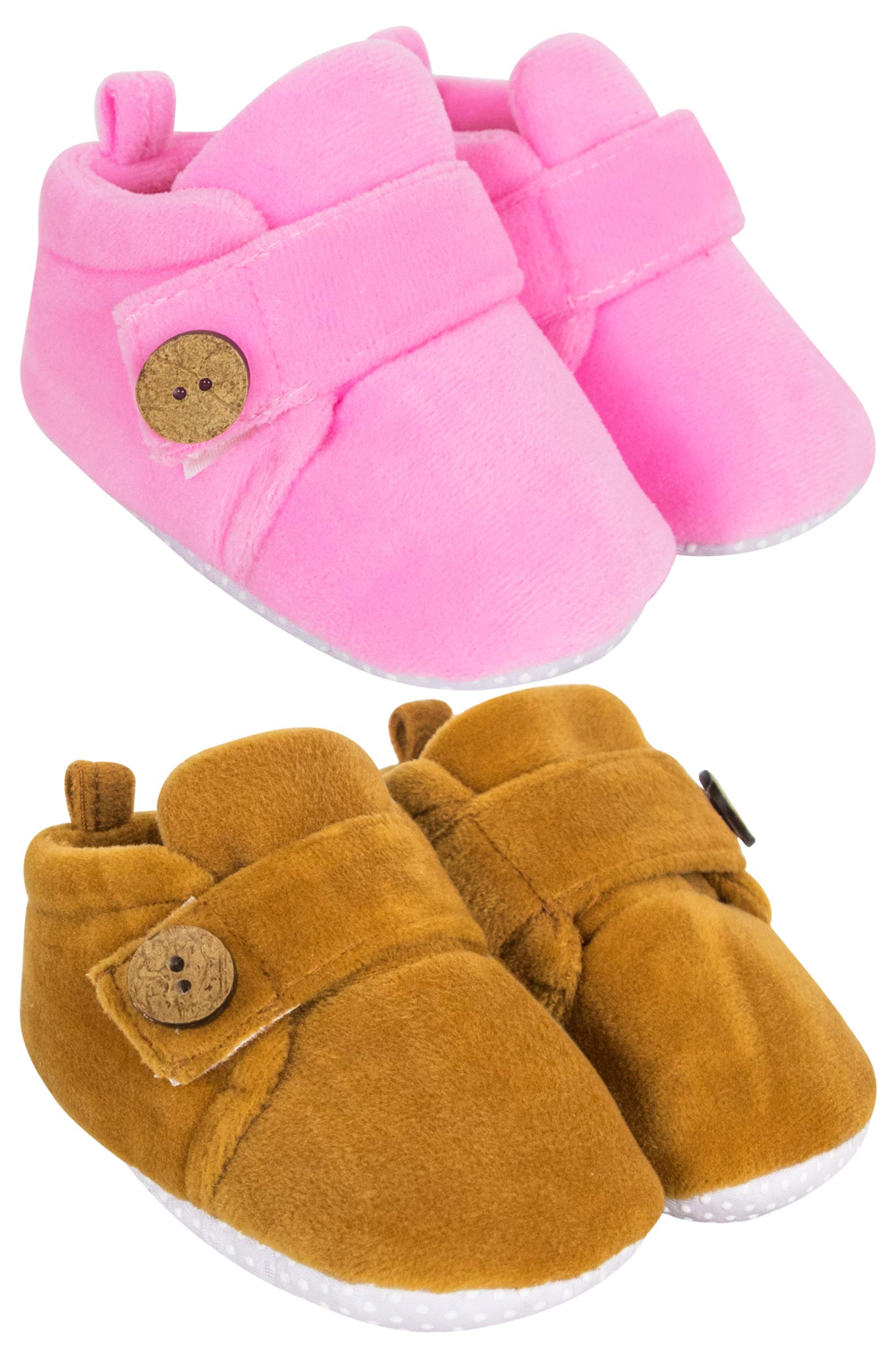 Neska Moda Set Of 2 Pair Baby Boys & Baby Girls 6 to 12 Months Velvet Booties (Baby Pink,Brown) -BT785andBT788 (B08Z3MFKSQ) Amazon Price History, Amazon Price Tracker