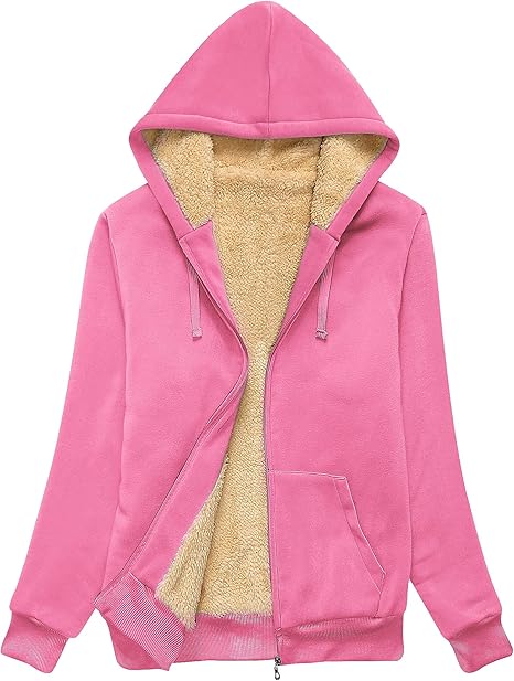 SWISSWELL Hoodies for Women Winter Fleece Sweatshirt - Full Zip Up Thick Sherpa Lined