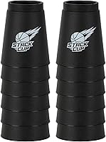 Vista 1 de DEWEL Quick Stacks Cups, 12 piezas de juego de entrenamiento de velocidad de vasos apilables para deportes (negro-nuevo)