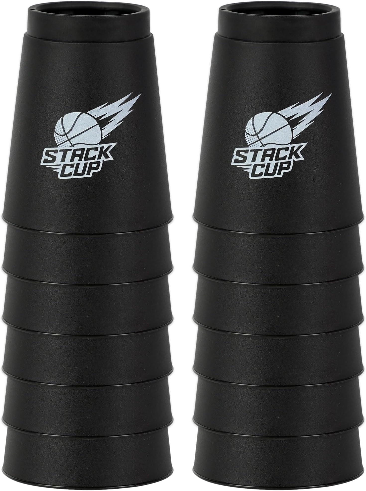 DEWEL Quick Stacks Cups, 12 PC of Sports Stacking Cups Speed Training Game (Black-new)