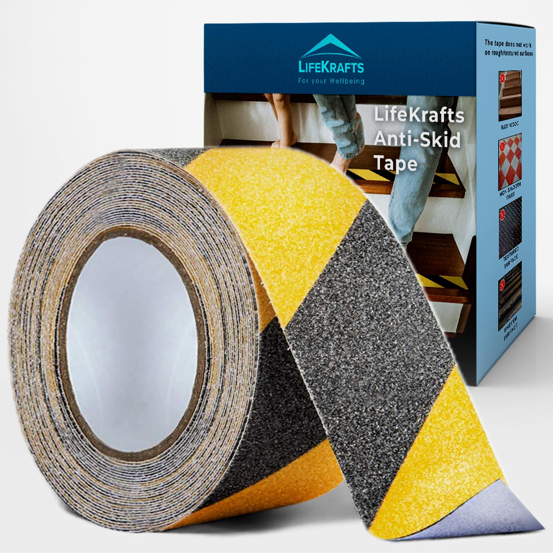 Lifekrafts AntiSkid Tape For Stairs Grip Tape for Outdoor/Indoor