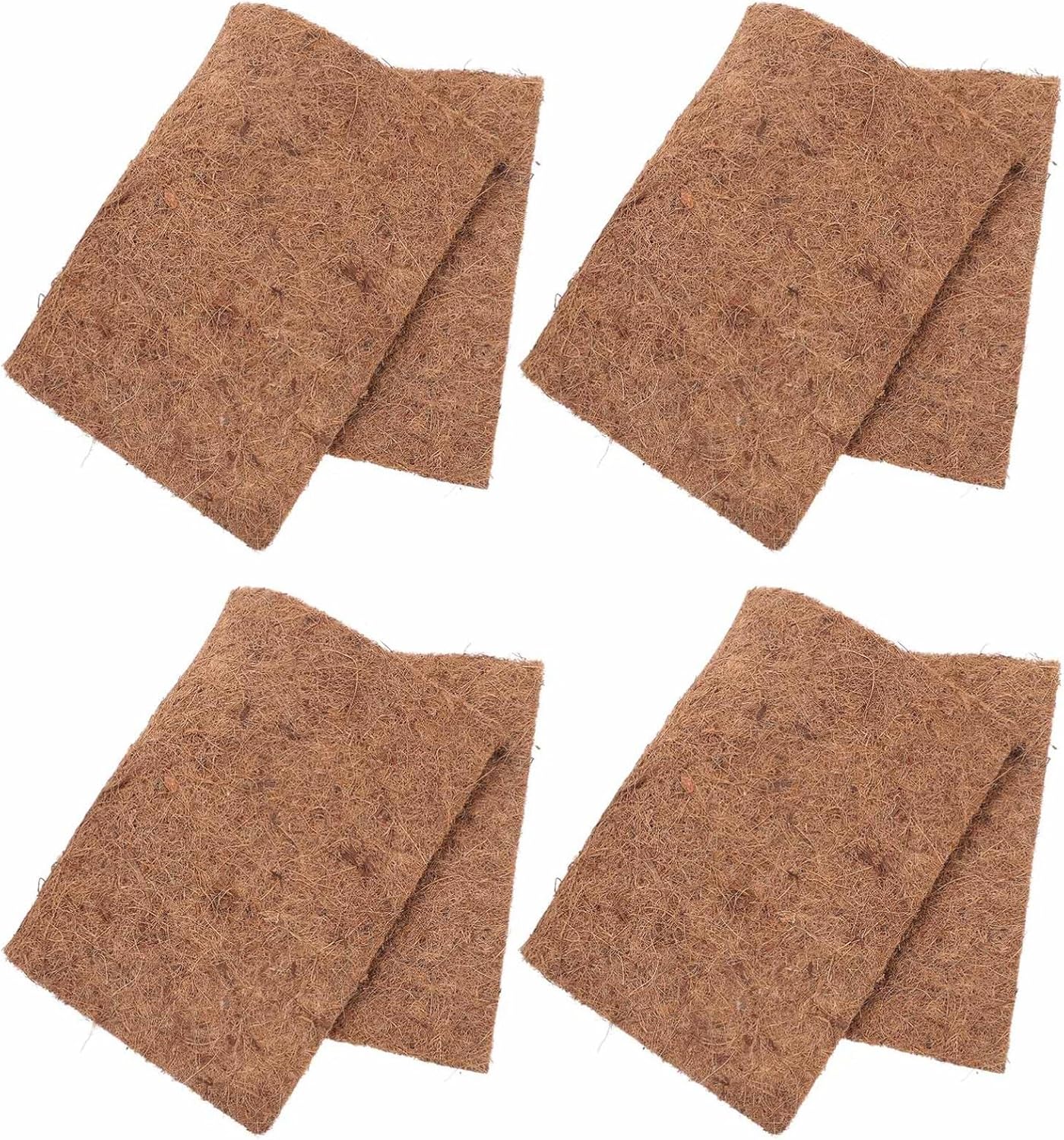 VANZACK 4pcs Coconut Fiber Mat Lizard Liner Bearded Reptile Bedding for Tank Coir Mat