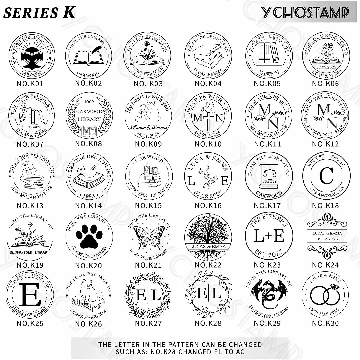 Book Embosser Personalized - Custom Book Stamp, Library Stamp, Official Seal,Ex Libris with Name, Letter,Initial, Logo for Weddings, Libraries, Teach, Arts (Personalization A)