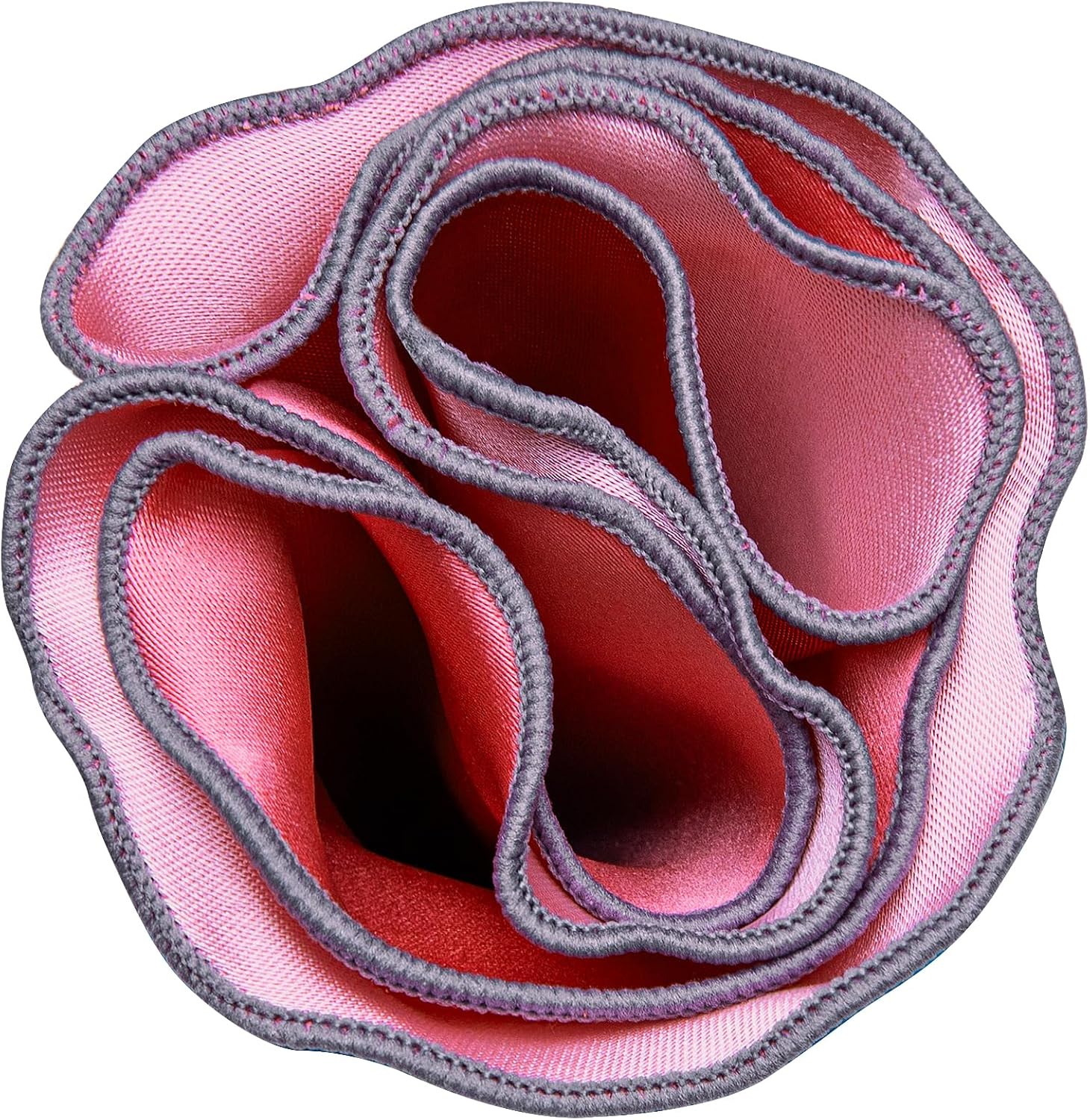 DiBanGu Mens Round Pocket Square with Embroidered Piping