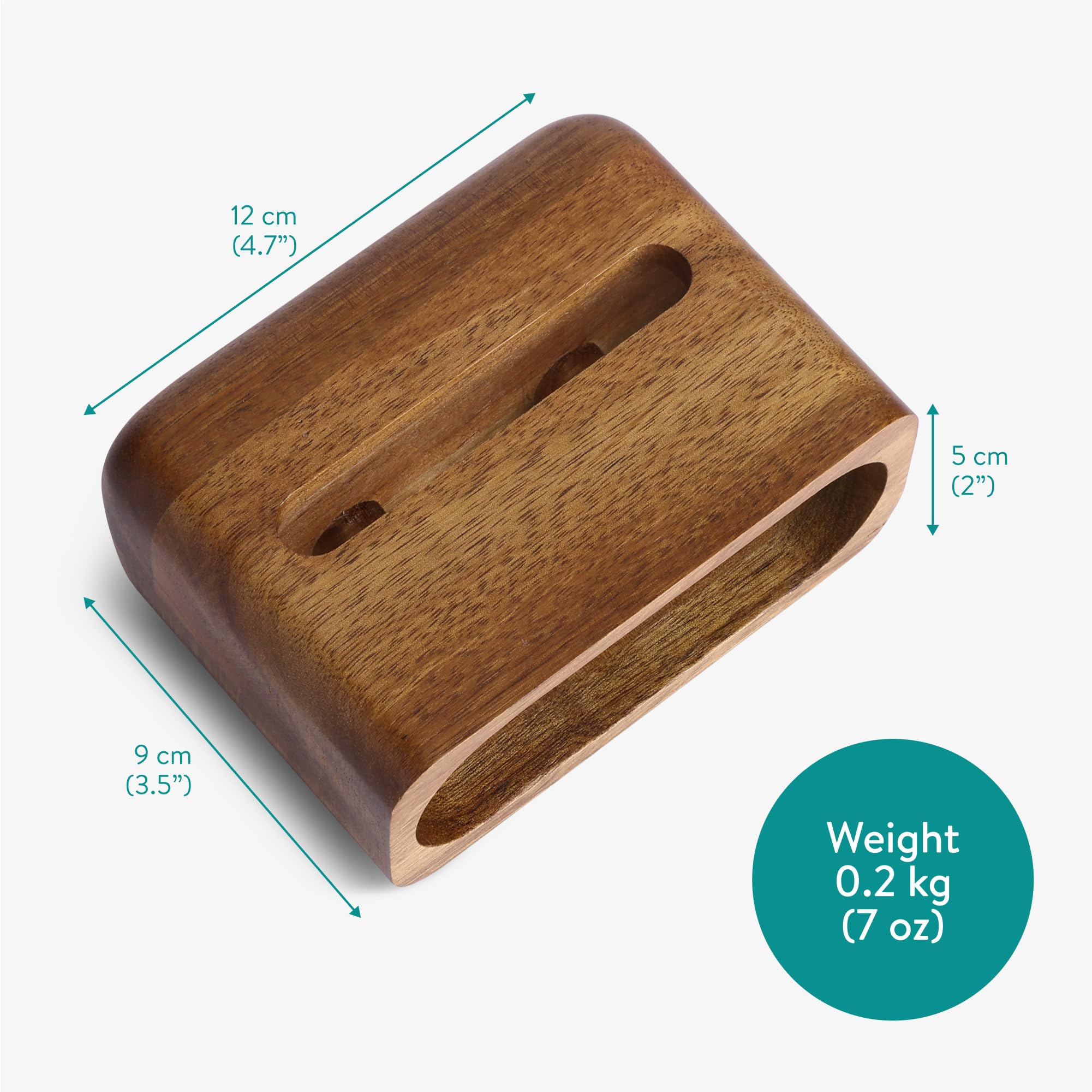 Navaris Porta Cellulare da Tavolo - Supporto con Funzione Amplificatore - con Spazio per Cavo di Ricarica - Appoggia Telefono da Scrivania in Legno di Acacia