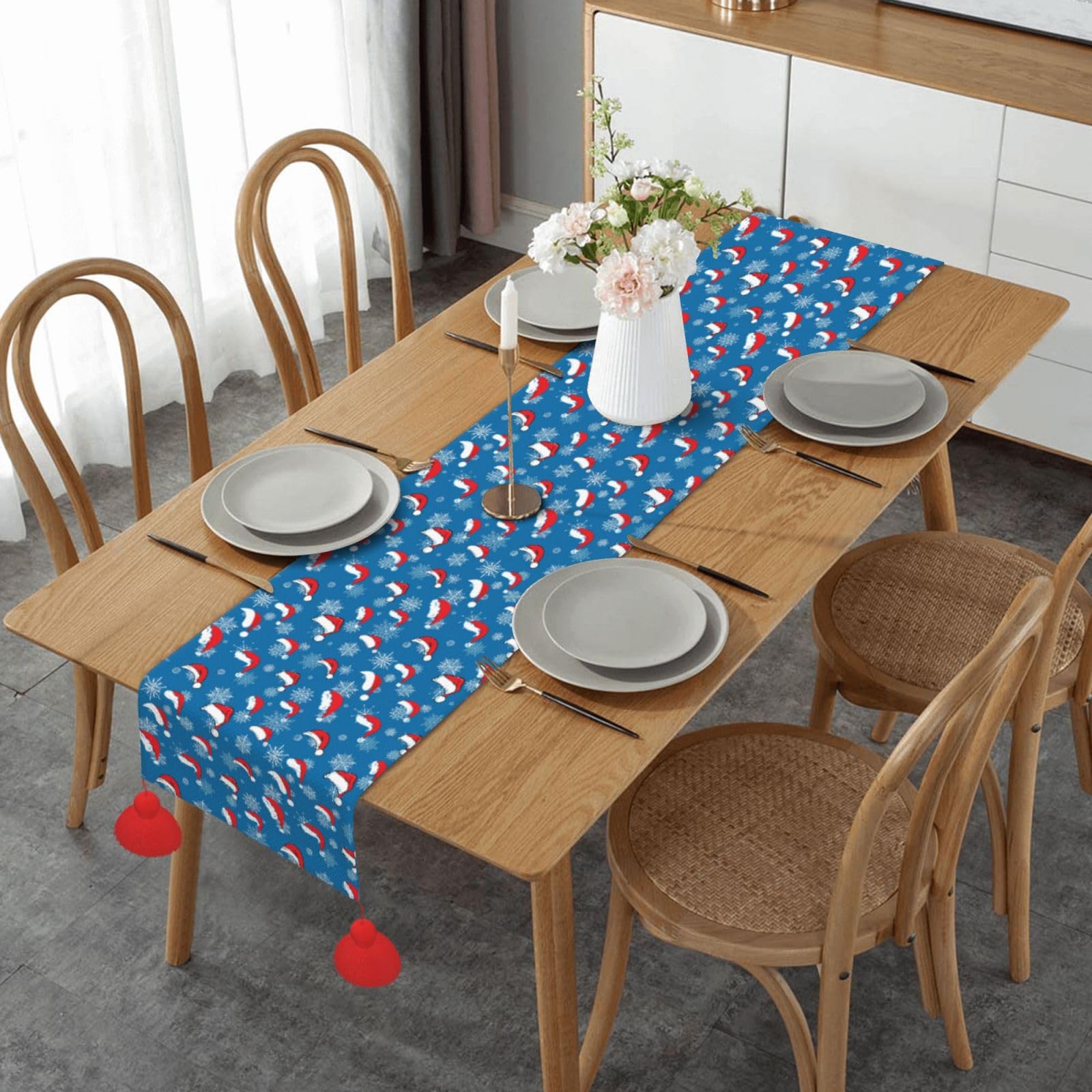 Chemin de table de Noël à flocons pour sublimer vos repas de famille et mariages d'hiver