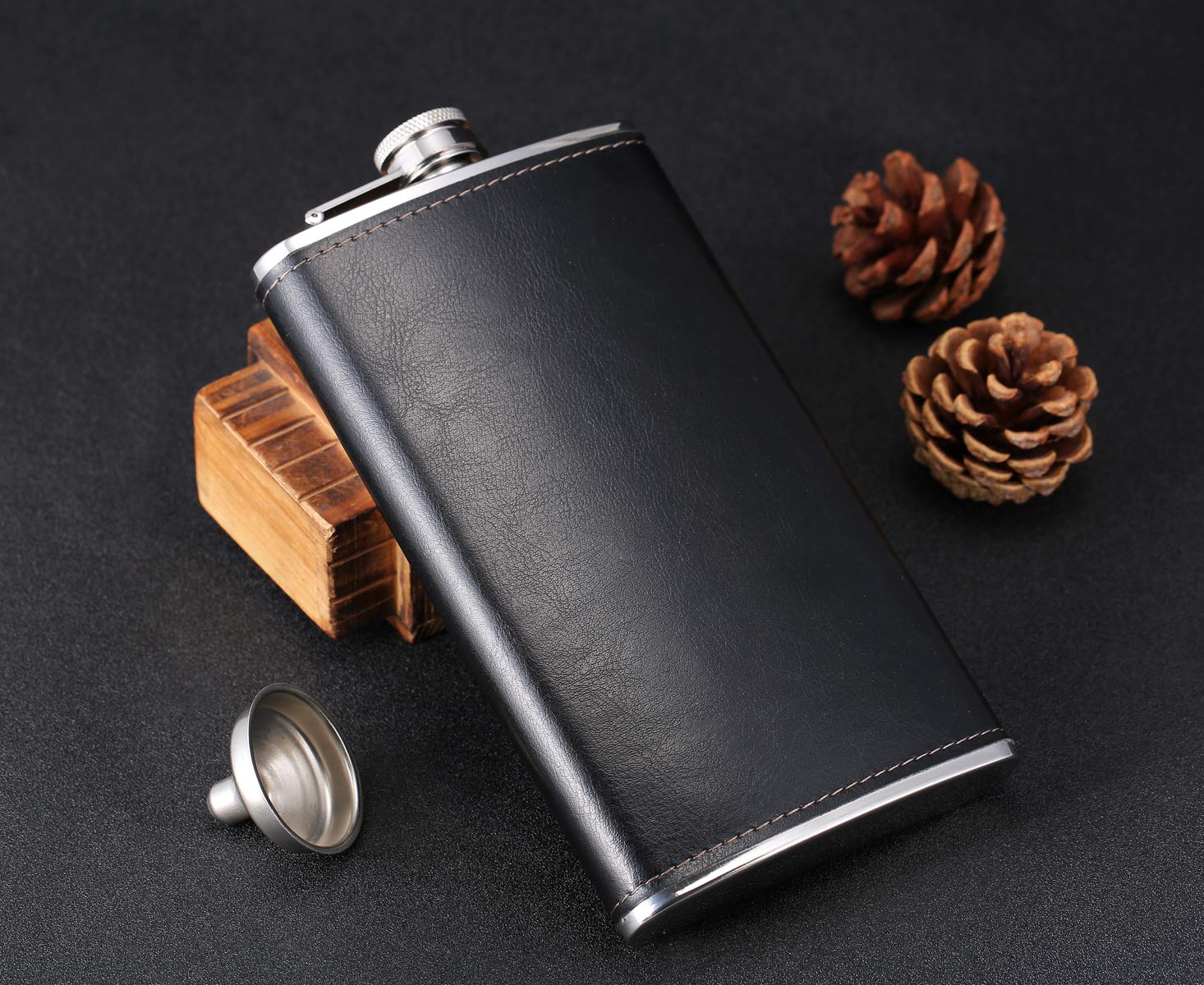 Fiaschetta Acciaio Inox TANEAXON 340ml - Con Imbuto, A Prova Di Perdite, Per Liquori - Foto 3