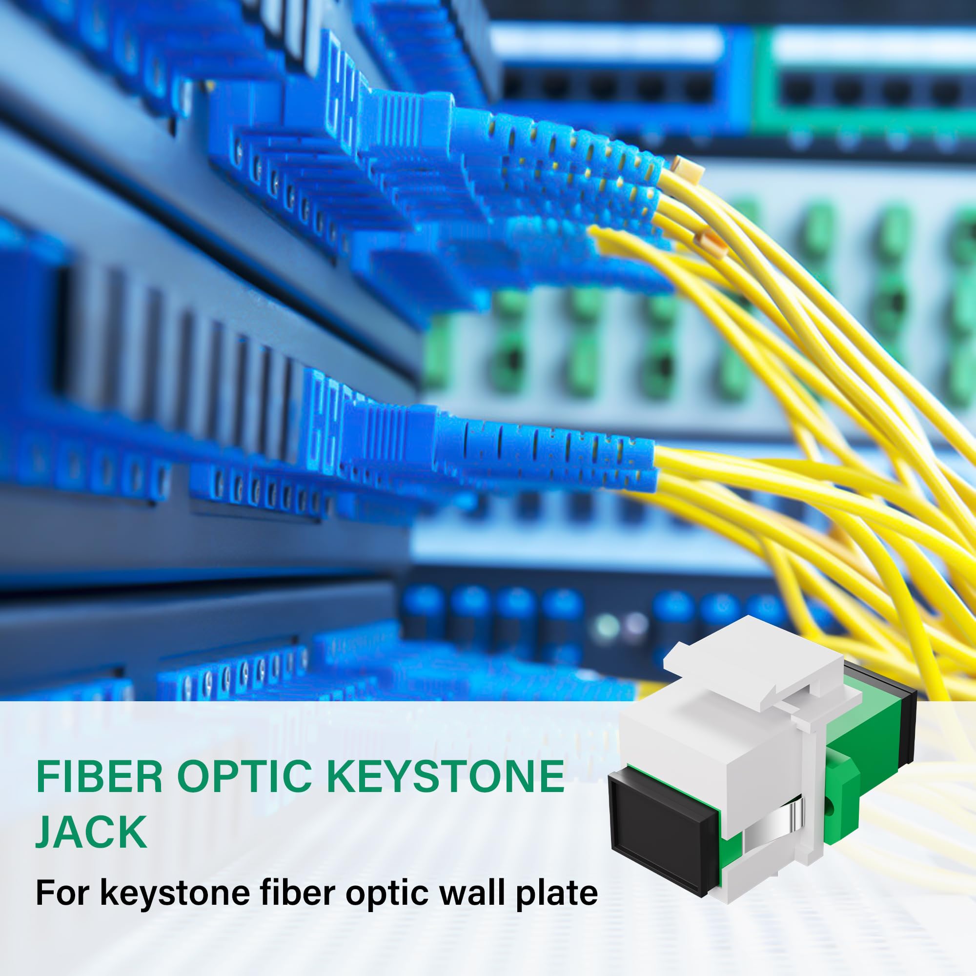 SC APC Fibra Óptica Acoplador Monomodo, 2 Unidades Adaptador Hembra a Hembra para Panel de Parche