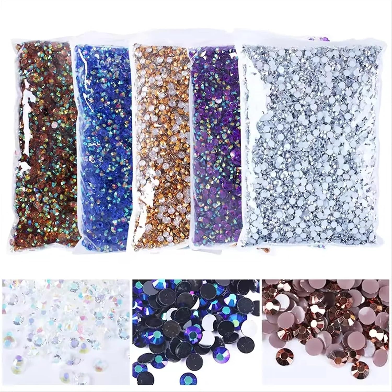 Rhinestones for Bedazzling Resin Flat Back Rhinestones Plastic Crystals Strass Glitter Big Pack