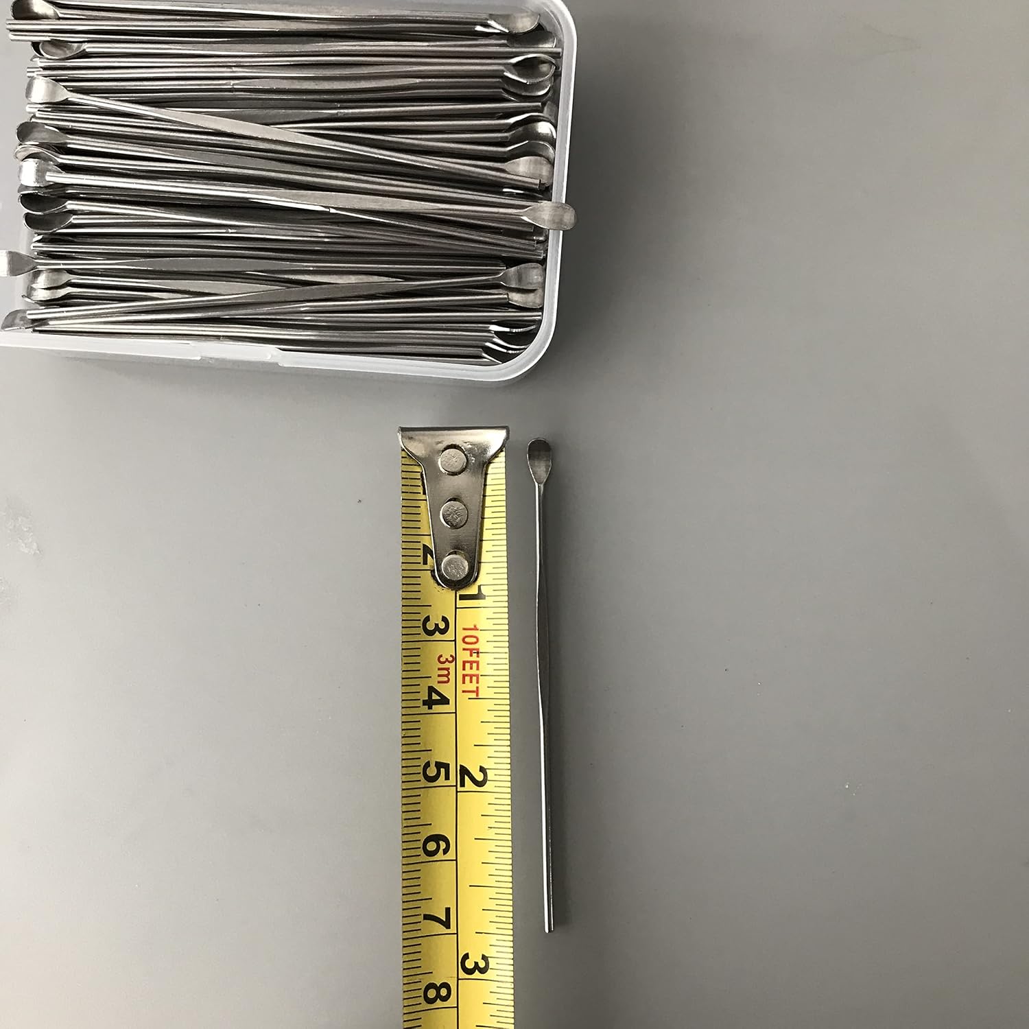 JOYWEE 200 pcs Ear Wax Removal Ear Cleansing Tool Sculpture Stainless Steel Ear Curette Ear Wax Remover Tool Pack 8CM Stainless Steel Wax Carving Tool the Art of Carving