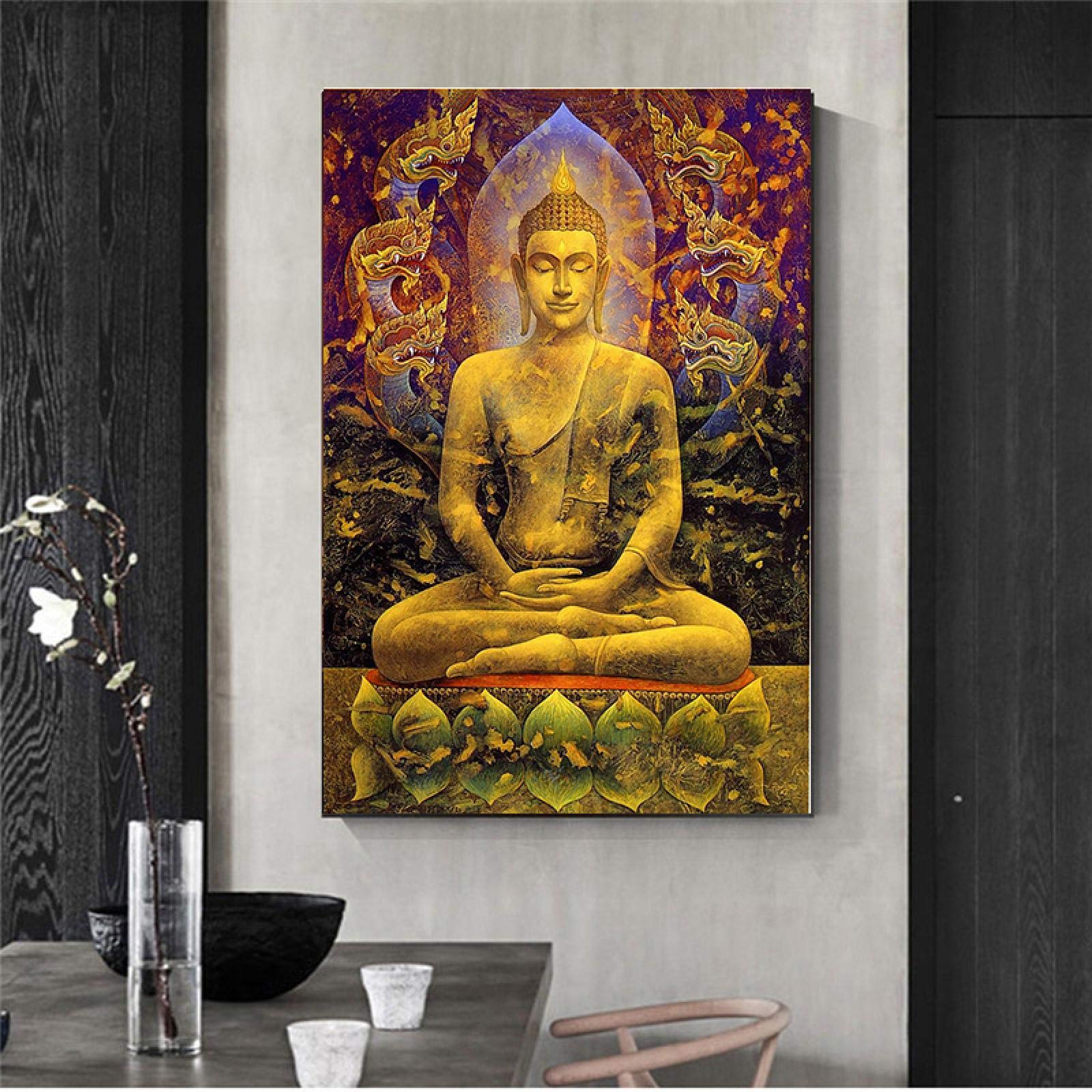 Posąg Buddy plakat i wydruki płótno malarstwo nowoczesne dom salon dekoracja sztuka ścienna obrazy 70 x 100 cm bez ramy