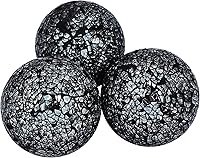 Vista 6 de Juego de 3 bolas decorativas de mosaico de vidrio de 3.15 pulgadas de diámetro para cuencos, jarrones y centros de mesa de comedor (blanco plateado)