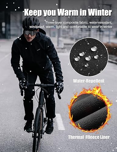 Miniatura 4 de INBIKE Pantalones de ciclismo Running Jogger Invierno A prueba de viento Pantalones largos rectos Negro