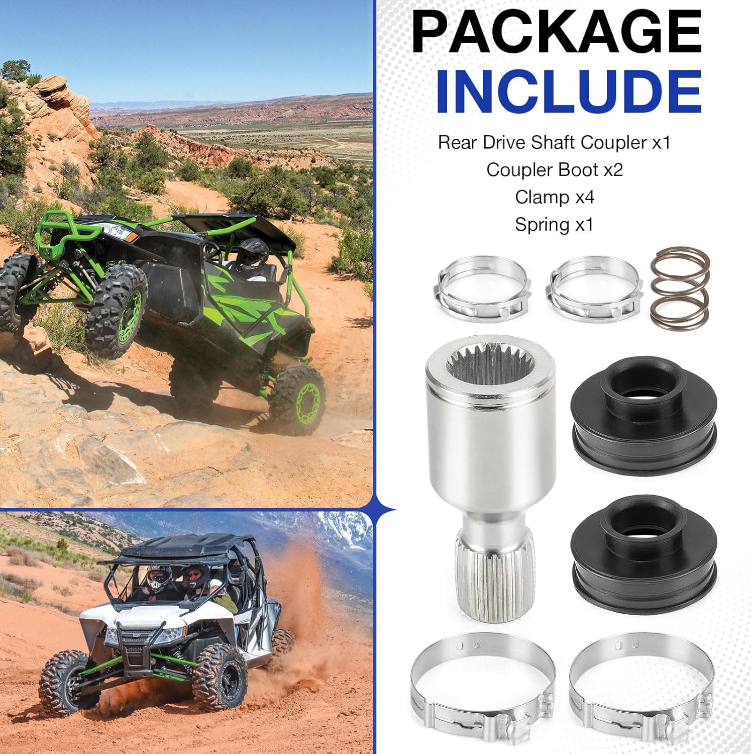 Rear Drive Shaft Coupler & Boot for Arctic Cat Wildcat 1000 4 X 4X 2012-2019 2402-134 (No Trail/Sport/XX)