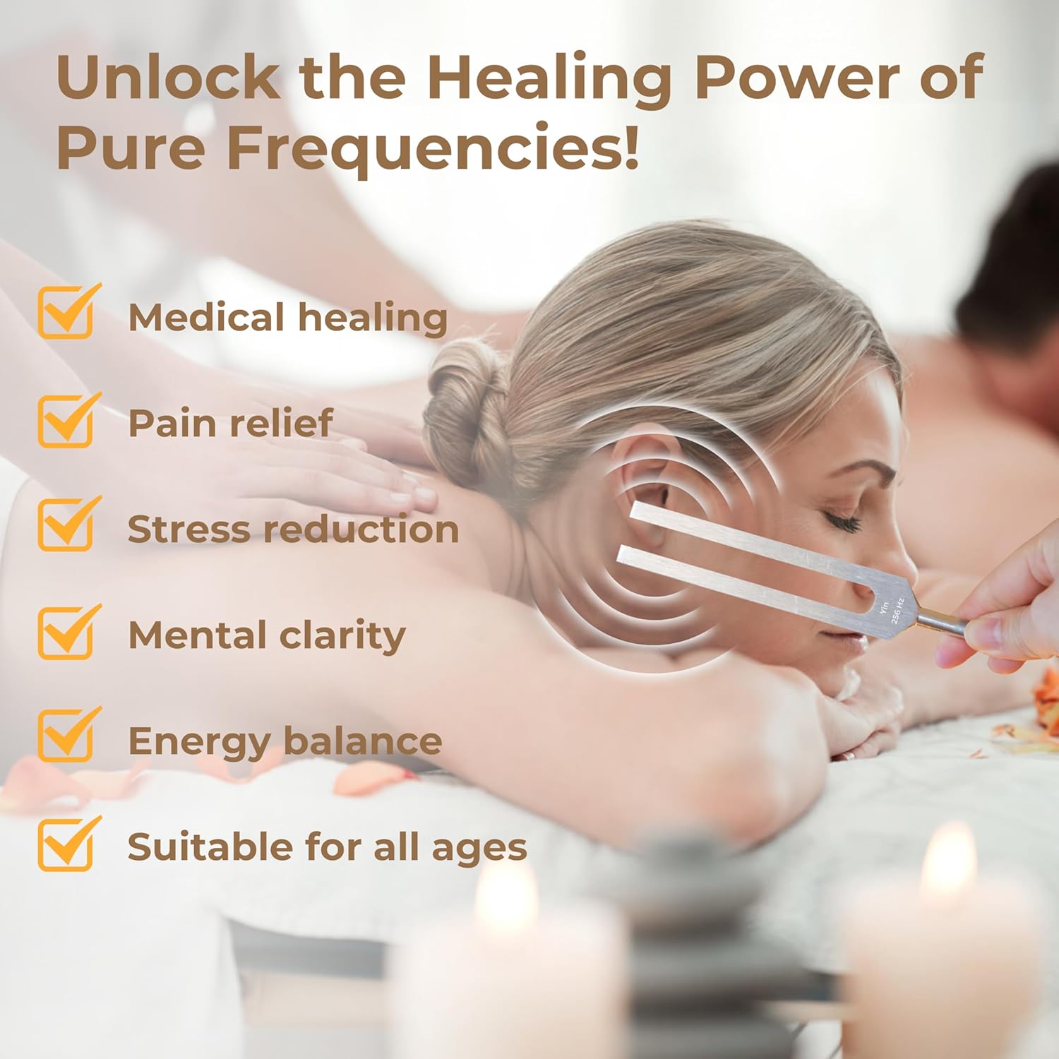 Tuning Forks for Healing Set (128Hz, 136.1Hz, 256Hz, 384Hz) - Weighted & Unweighted Tuning Forks with a Rubber Mallet - Chakra Sound Therapy Instruments with a Bag, Healing Gifts for Women & Men (10) thumbnail