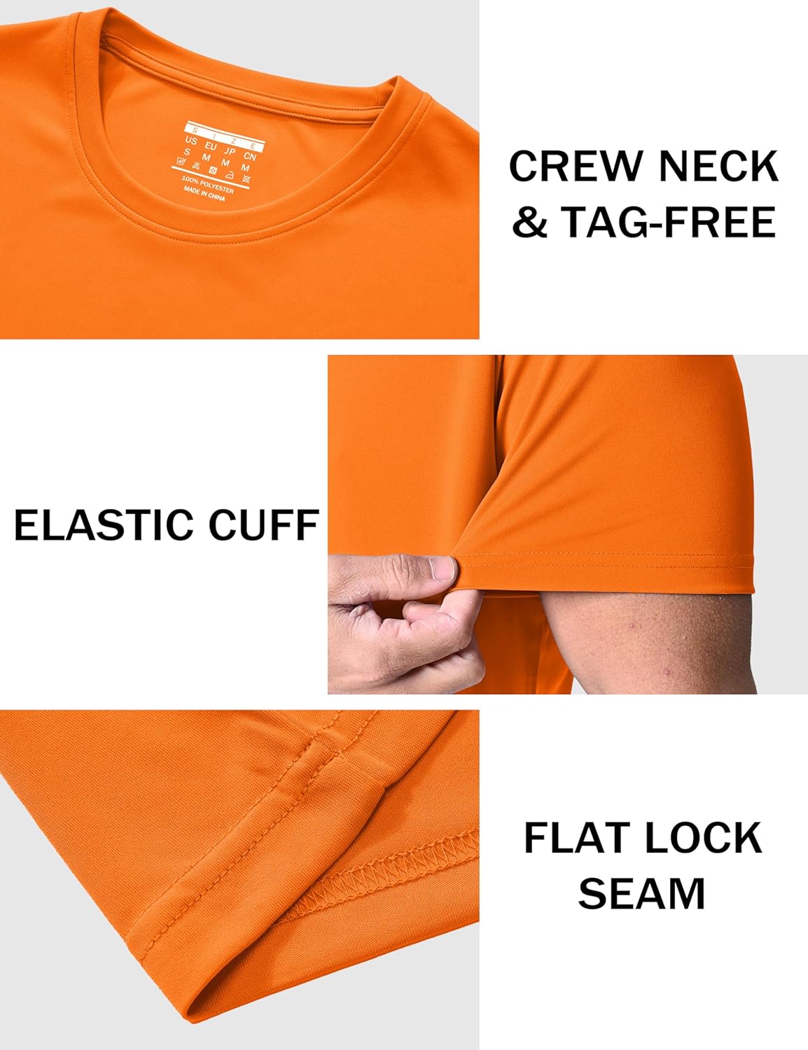 MAGCOMSEN 5 Pack Men's Short Sleeve UPF 50+ Shirts Dry Fit Athletic Rash Guard Workout Running Swim Gym Performance Tshirts - Image 5