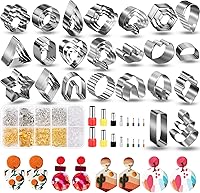 Cruzix 705PCS Polymer Clay Earring Cutters Set - 49 Stainless Steel Shapes + 640 Jewelry Accessories for DIY Crafts