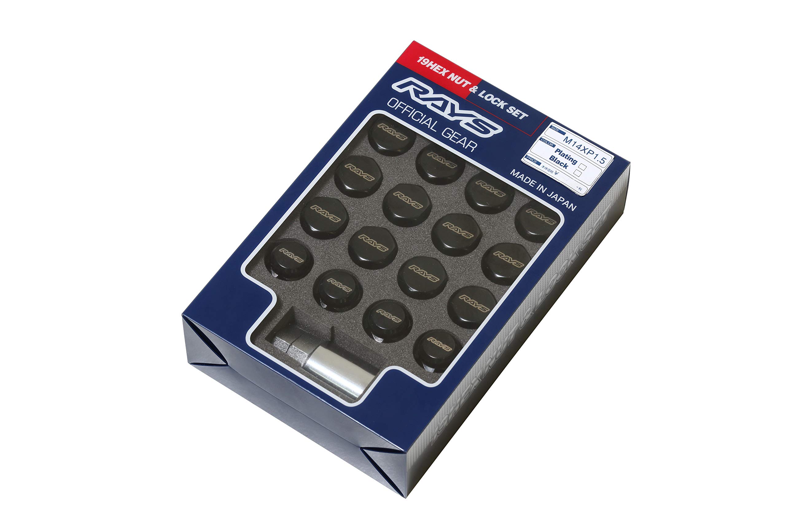 RAYS 74081000002BK 19HEX Lock & Nut Set, For 5H, M14X1.5, Total 