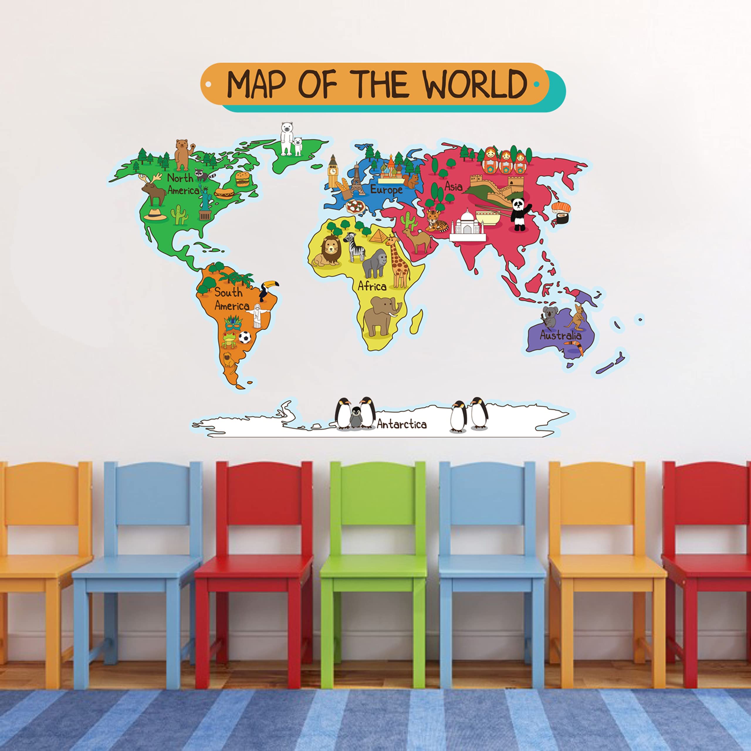 Design Zoo Map of The World Wall Sticker-image-14
