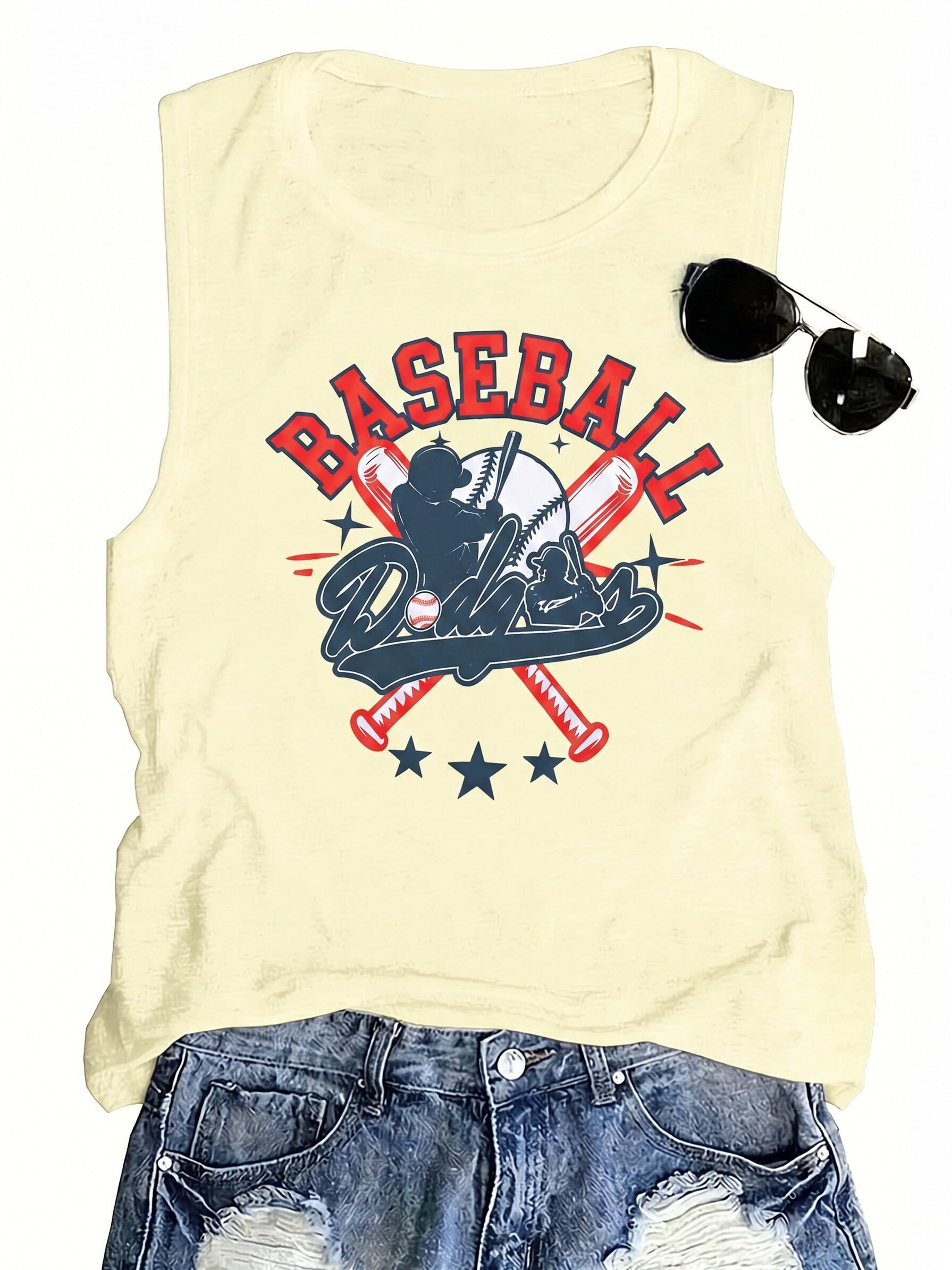 Baseball Tank Tops for Women: Game Day Shirt Graph...
