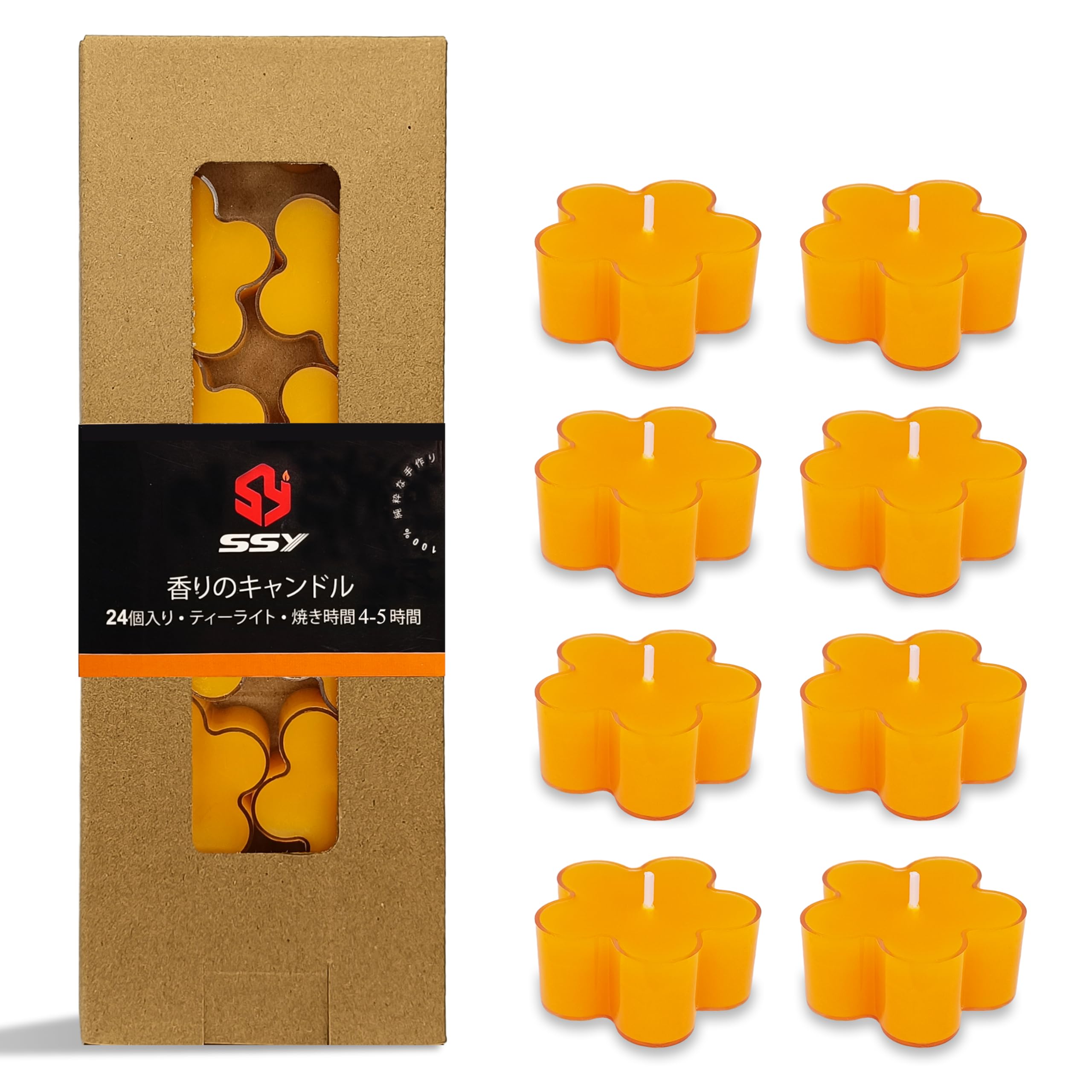 Amazon.co.jp: 24個 ティーライトキャンドル クリアカップ Beeswax Tea