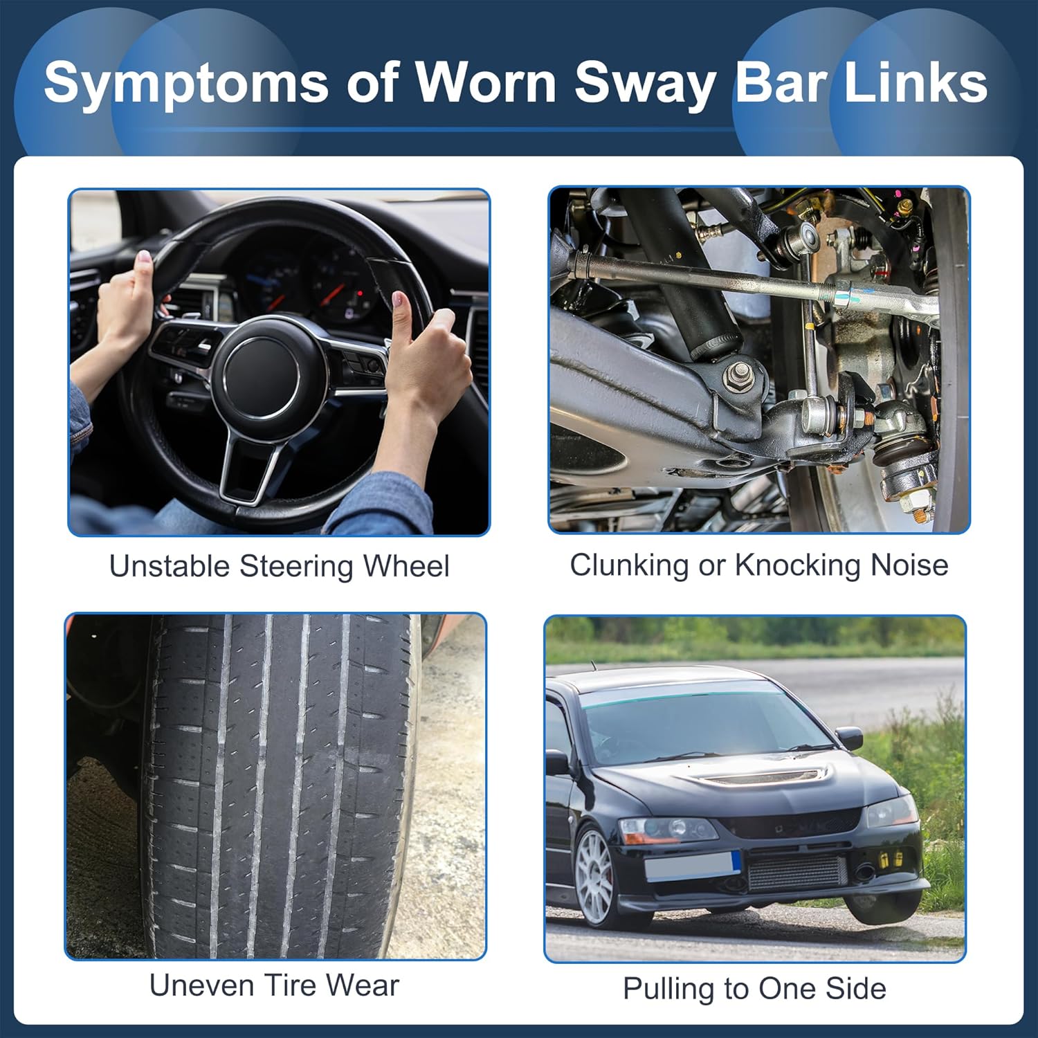 Front Stabilizer Bar Links with 2 Pcs Bushing for Honda Accord 2003-2007 for Acura TL 2004-2006 Sway Bar Link Kits No.K90660/K90661/K90554 1 Set