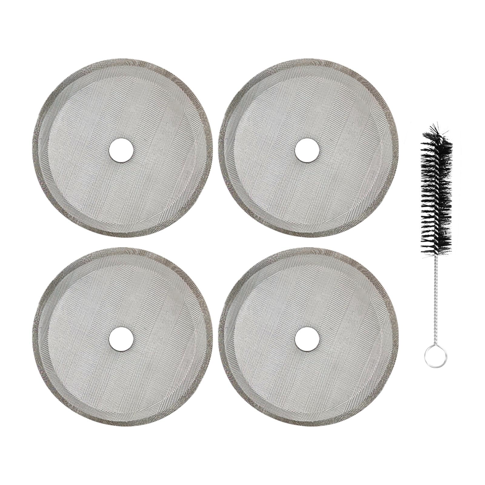 4-Pack 4-Inch Stainless Steel French Press Filters, Reusable Mesh Screens