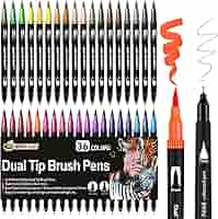 Pennarelli A Doppia Punta FURNIZONE - 24 Colori, Punta Pennello 1-2mm E Fine 0.4mm, Per Journaling E Arte - Foto 11