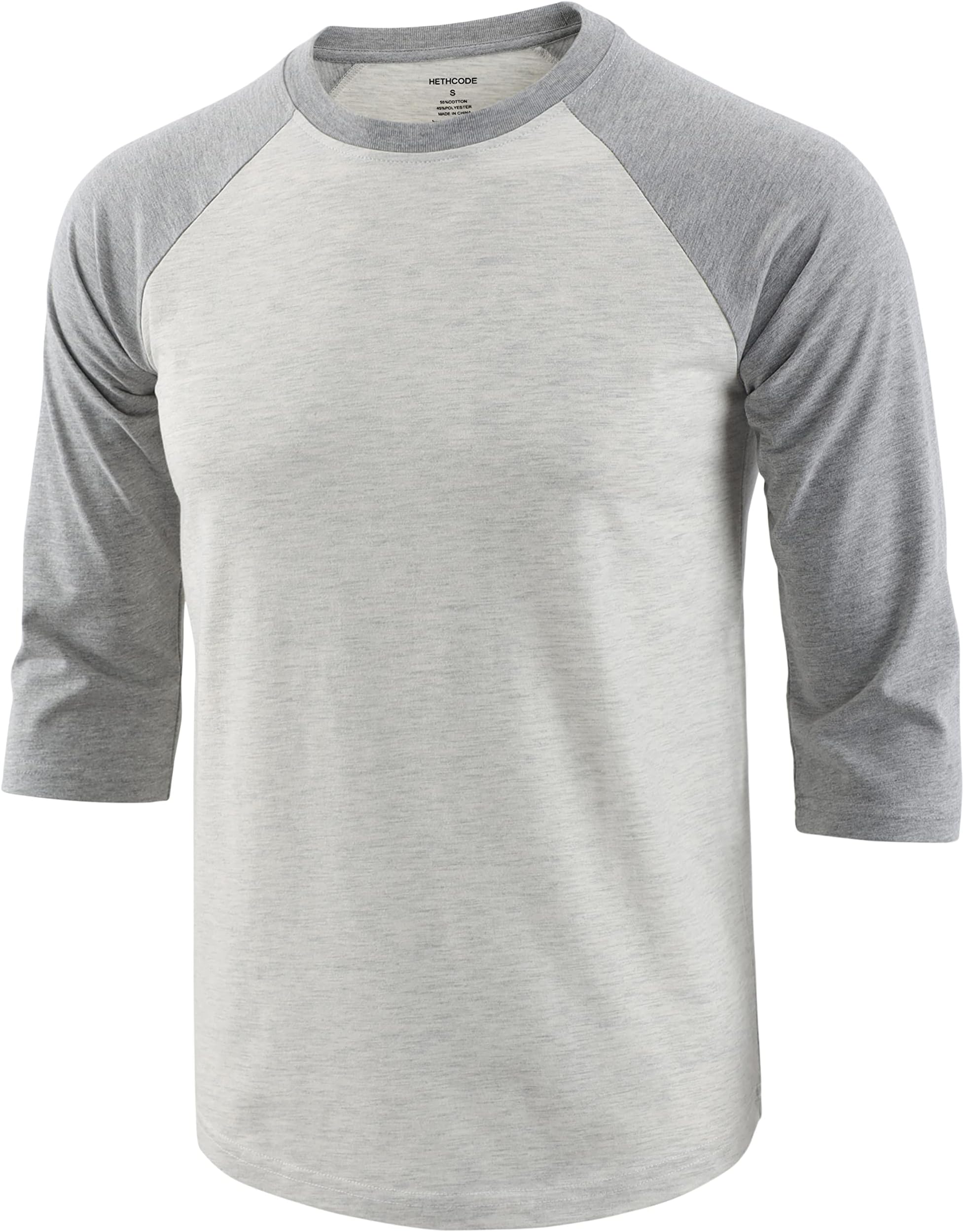 HETHCODEMen's Classic Slim Fit 3/4 Raglan Sleeve Active Sports Baseball Vintage Tee Shirts