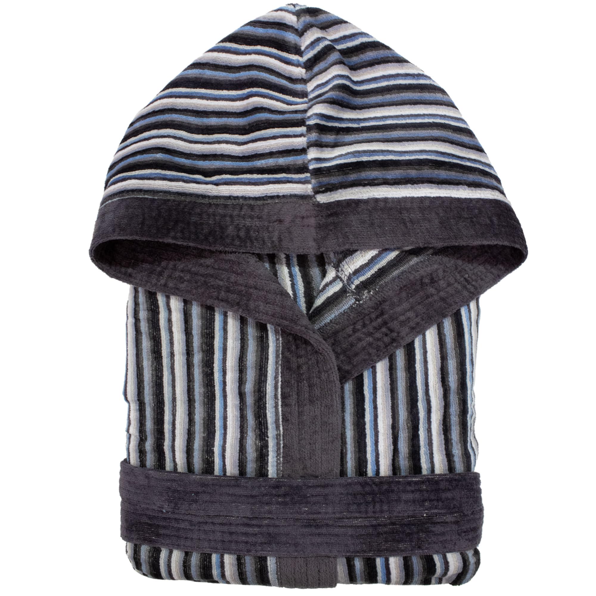 Albornoz para hombre y mujer de rizo de terciopelo chenilla con capucha Jacquard 7126