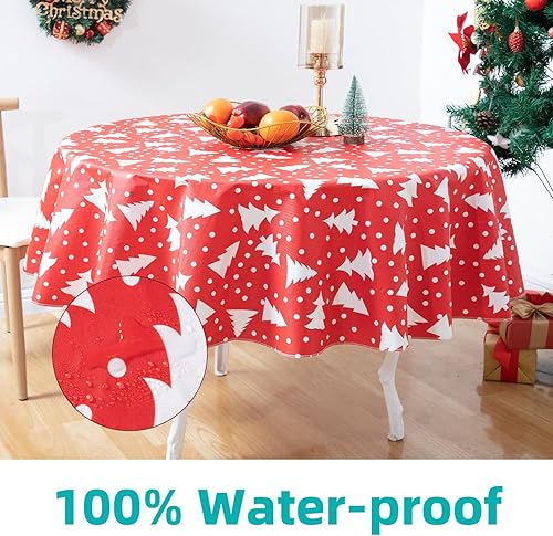 Vista 30 de Mantel rectangular de vinilo de 52 x 70 pulgadas con reverso de franela, mantel para el día de San Valentín, mantel de hule 100% impermeable Azul