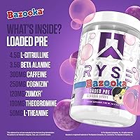 Vista 47 de RYSE Core Series Loaded Pre Bomba, energía, fuerza L-citrulina, beta-alanina, L-teanina, cafeína y Thinkamina 30 porciones (Freedom Rocks)