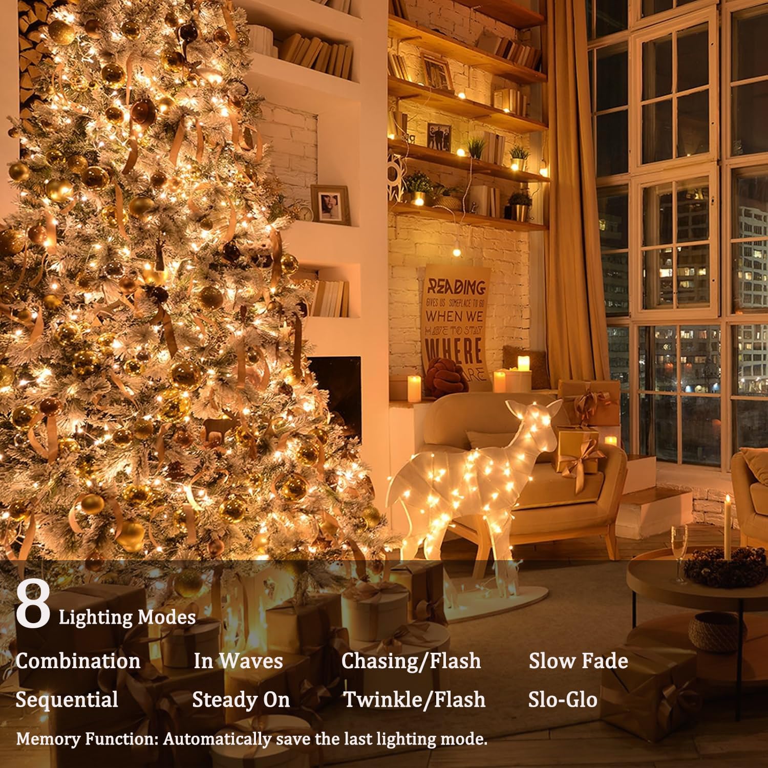 Guirlande Lumineuse LED De 20 Mètres - 200 LEDs, 8 Modes, IP65 - Pour Noël, Intérieur/extérieur