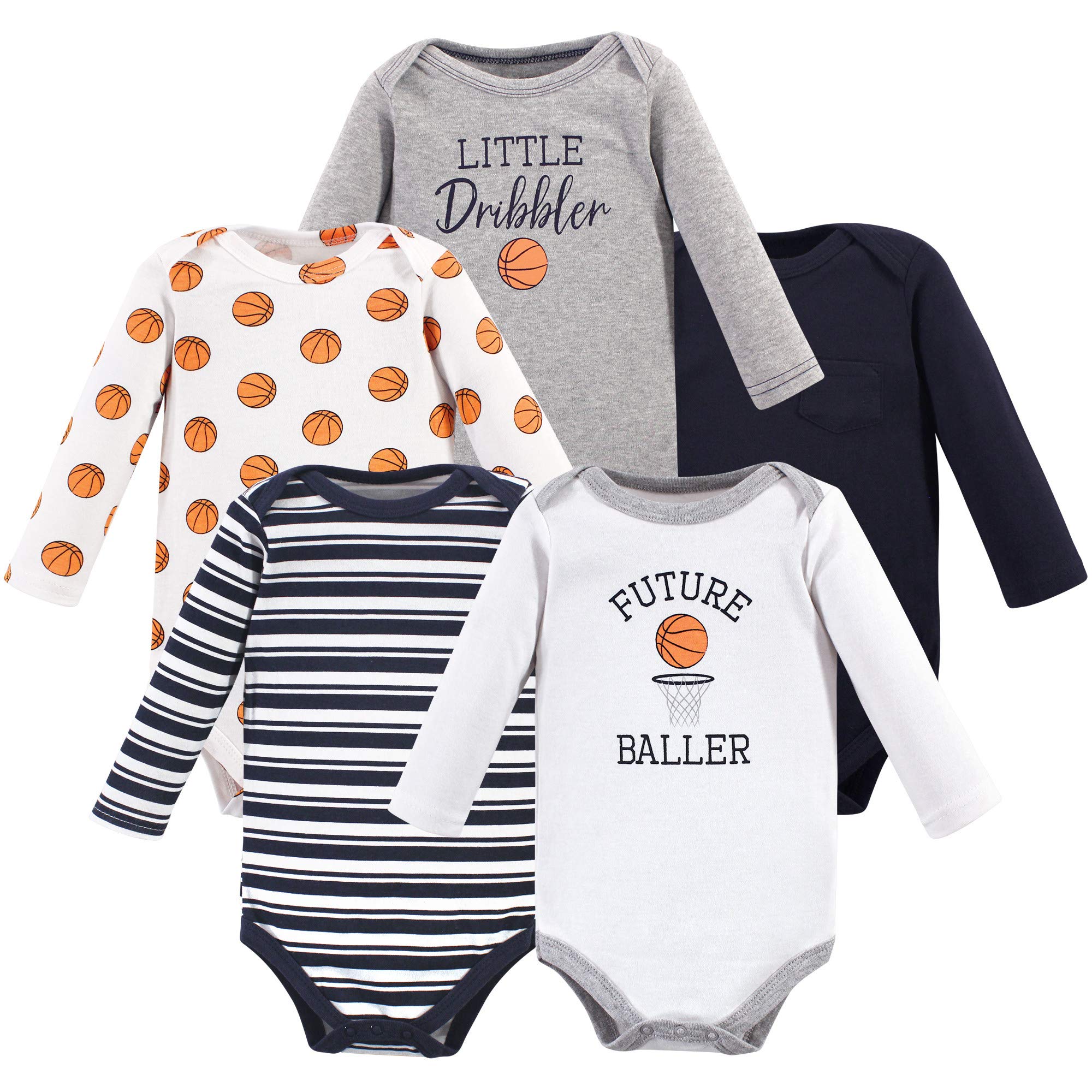 Hudson baby Cotton Long-Sleeve Bodysuits Conjunto de Playeras para bebés y niños pequeños Unisex bebé