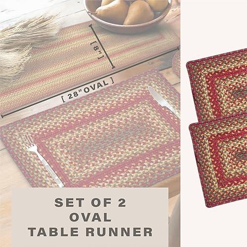 Miniatura 2 de Homespice - Camino de mesa pequeño Cider Barn, un camino de mesa ovalado perfecto para usar como un camino de mesa auxiliar corto - Hecho a mano con