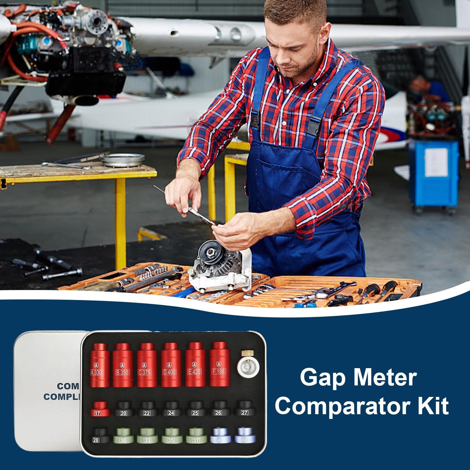 Kit comparateur de balles : jauge de précision de l'espace de tête, outil de mesure de recharge, appareil de mesure de munitions, arme à feu avec 14 inserts et 6 douilles | Kit comp