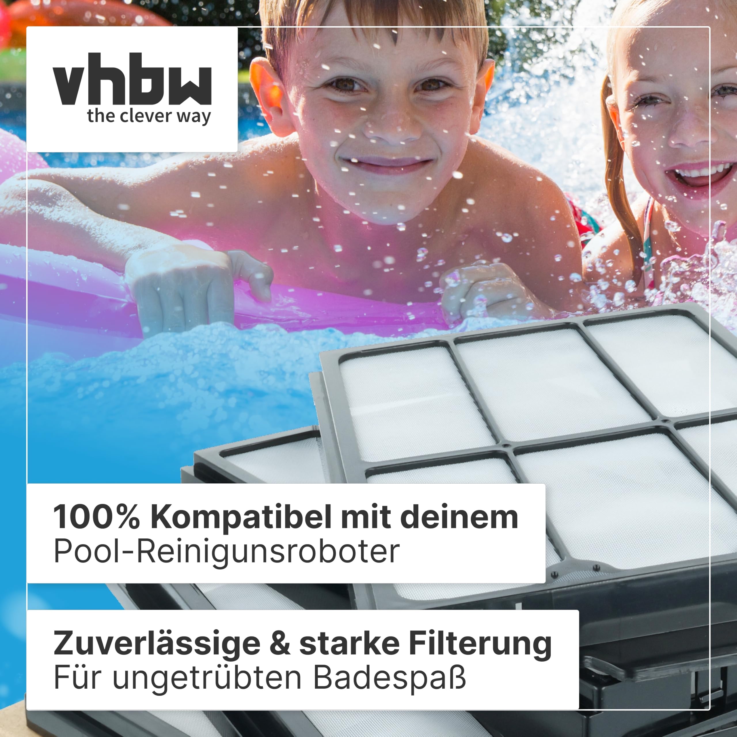 vhbw 8X Filtro per Polvere Grossolana Compatibile con Dolphin Prowler 930W aspiratore Piscina - Filtro Grossolano, 22 x 19,7 x 7,5 cm