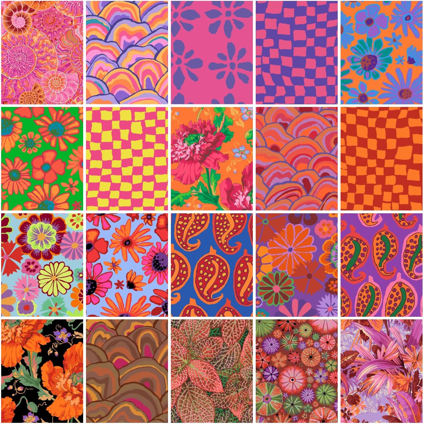 Kaffe Fassett Collective August 2024 Hot 20 Fat Quarters FreeSpirit Fabrics