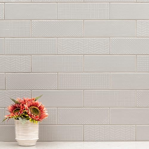 Miniatura 6 de M S International Urbano Dusk - Azulejo de pared de cerámica brillante para baño, cocina, salpicadero, acento y ducha, muestra