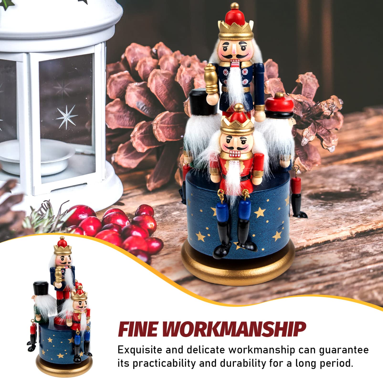 PRETYZOOM Carillon Natalizio in Legno Decorazione Musicale Per Interni Scatola Musicale Design Artigianale Accessori Per Regali Di Compleanno Regalo Per Amanti Della Musica
