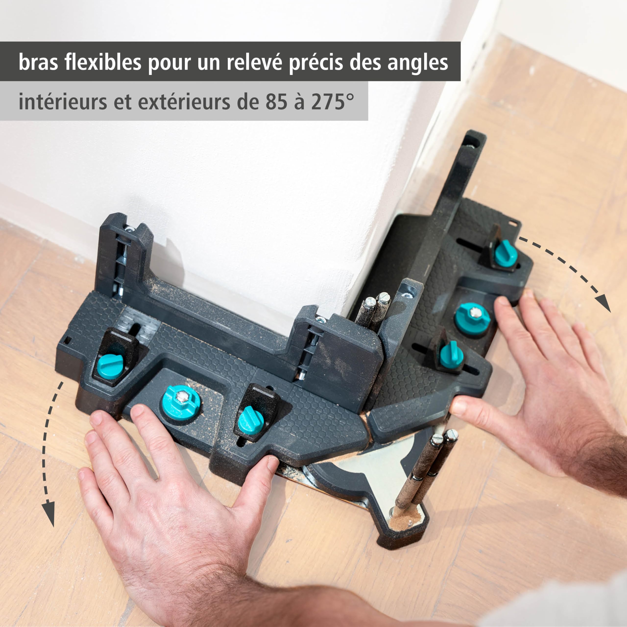 wolfcraft Fausse Équerre & Boîte à Onglets PRO 2-en-1 pour Plinthes