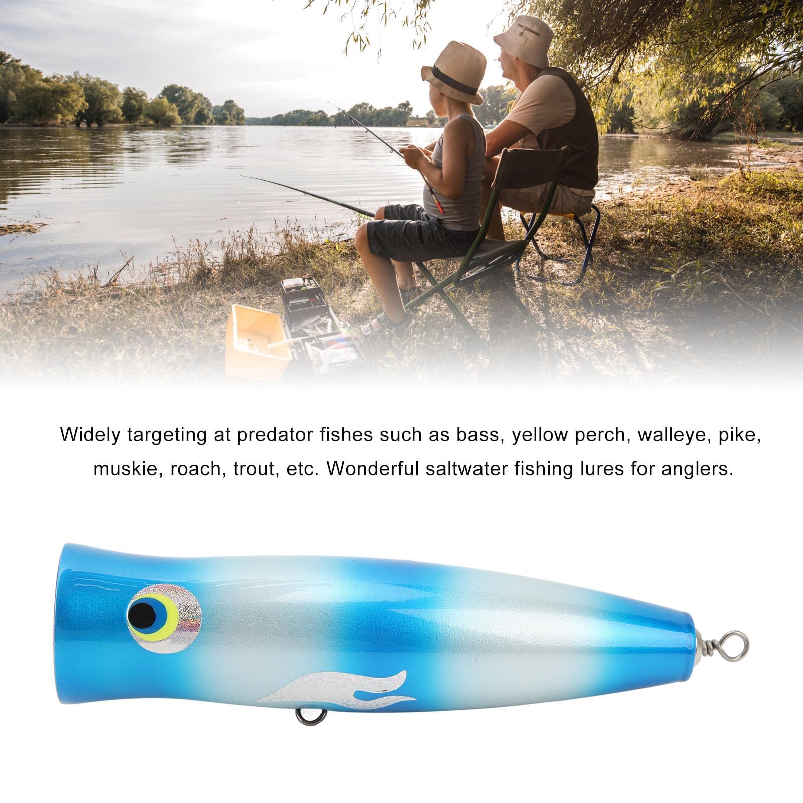 Leurre Topwater GT Popper 20 Cm 185 G – Flottant, En Tilleul, Pour Pêche En Eau Salée (thon, Bar, GT)