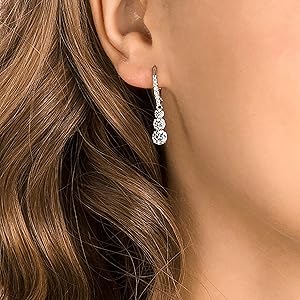 Amazon.com: Swarovski Stilla Attract Trilogy Drop Pierced Earrings