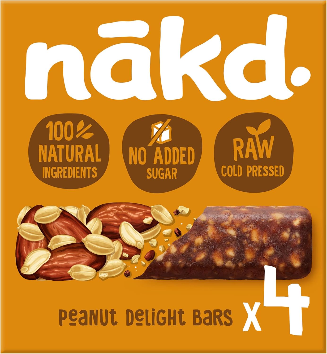 NAKD Peanut Delight Raw Fruit & Nut Bars 100 Natural Ingredients
